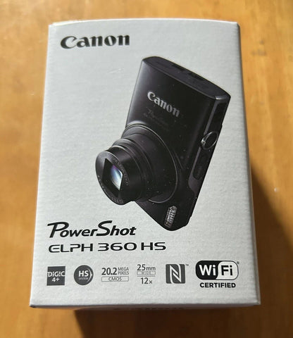 Canon PowerShot ELPH 360 HS Digital Camera - Black (USA Model) - abigailcamera 66013040
